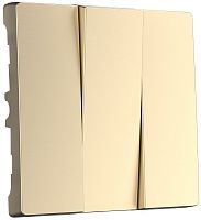 Лицевая панель Werkel для 3-кл. выключателя шампань металик картинка